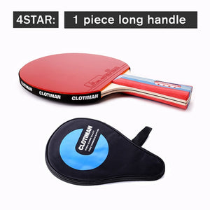Tennis table racket wood plus carbon fiber offensive long handle short handle horizontal grip pingpong racquet blade with rubber