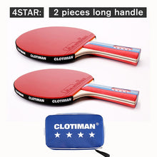 Load image into Gallery viewer, Tennis table racket wood plus carbon fiber offensive long handle short handle horizontal grip pingpong racquet blade with rubber
