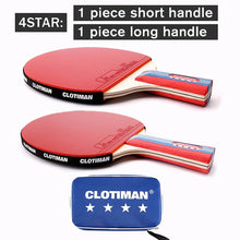 Load image into Gallery viewer, Tennis table racket wood plus carbon fiber offensive long handle short handle horizontal grip pingpong racquet blade with rubber
