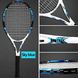 Professional Carbon Tennis Rackets Strings Bags 102SqIn Training Racquet Adult Tenis Racket 50-59LBS Padel Sports