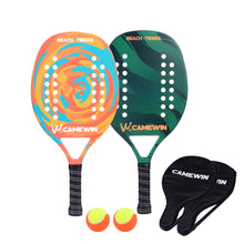 Load image into Gallery viewer, New Popular Beach Tennis Racket Carbon Fiber Men Women Sport Tennis Paddle Set with 2 Racquets  2 Bags and 2 Balls
