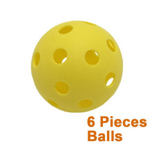 Load image into Gallery viewer, 6 Pieces Pickleball balls 26 Holes Tennis Balls Golf Balls For Indoor Practice Light Durable Resistance
