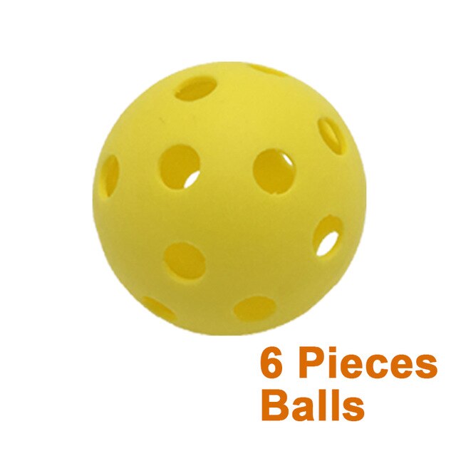 6 Pieces Pickleball balls 26 Holes Tennis Balls Golf Balls For Indoor Practice Light Durable Resistance