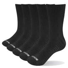 Load image into Gallery viewer, YUEGDE Brand 5 Pairs Men&#39;s Cushion Cotton Breathable Comfortable Sports Tennis Outdoor Hiking Wicking Work Crew Dress Socks
