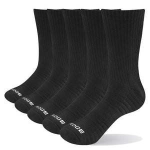 YUEGDE Brand 5 Pairs Men's Cushion Cotton Breathable Comfortable Sports Tennis Outdoor Hiking Wicking Work Crew Dress Socks