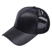 Load image into Gallery viewer, 2019 Ponytail Glitter Tennis Cap Women Girl Adjustable Breathable Snapback Cotton Summer Hats Casual Sport Caps DropShipping New
