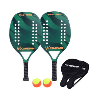 New Carbon Fiber Beach Tennis Racket Soft Face Paddle Tennis Racquet with 2 Rackets 2 Bags and 2 Balls