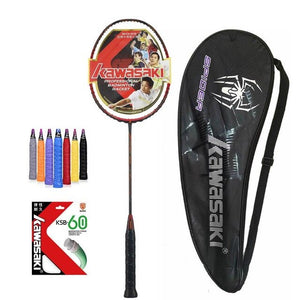 Original Kawasaki Spider 7200 Ii 9200 Ii Badminton Racket T Head Fullerene Carbon Fiber Racquet For Intermediate Players
